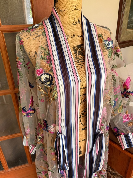 Aratta Jackets & Blazers - Aratta Embroidered Mesh Duster